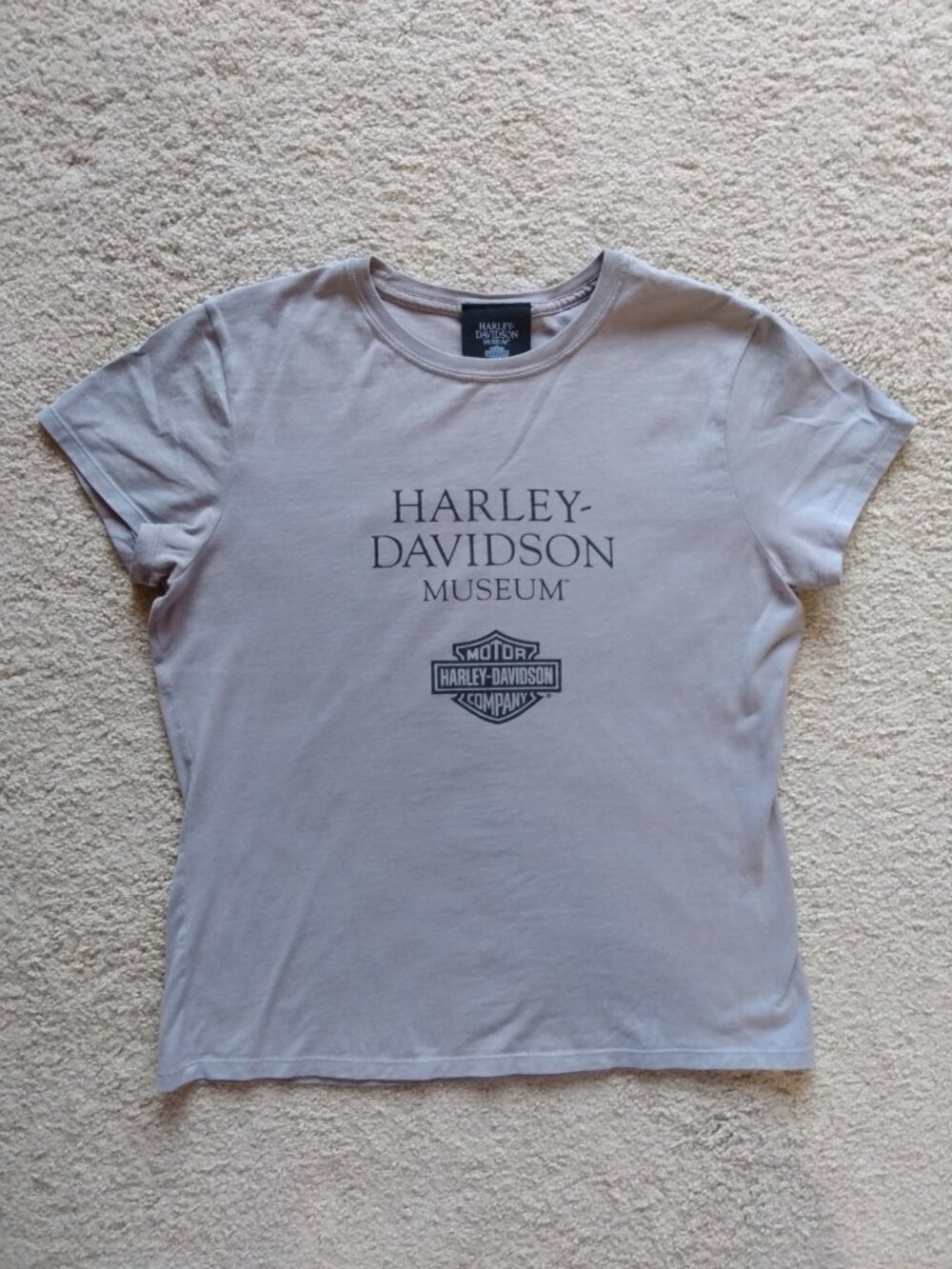 HARLEY-DAVIDSON MUSEUM Motorcycle Women's Gray T-Shirt Medium Short Sleeves GUC